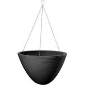 Dehner Hängeampel Vino, Ø 33 cm, Höhe ca. 25 cm, Kunststoff, dunkelgrau