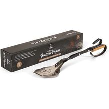 Bild für MOESTA-BBQ 19296 V-Tong BurgerZange 46cm – Burger-Patty-Grillzange mit Holzgriff – Edelstahl-Wendezange für Hackfleisch