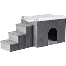 Bild für Höhle Harvey mit Treppe 119x47x50 cm grau/weiß-schw.