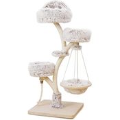 Fudajo Designer Kratzbaum in Zweigdesign 130 cm hoch, Katzenkratzbaum mit Plüsch und Sisal, Kletterbaum für Katzen, Katzenbaum mit Hängeliege - Preisvergleich