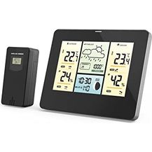 Bild für Hama Wetterstation WLAN mit App (Funkwetterstation mit Außensensor, smarte Wetterstation mit Thermometer, Hygrometer, Barometer u. Vorhersage, Werte für innen und außen, Farbdisplay)