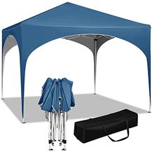 Bild für WOLTU Pavillon Pop-Up wasserdichter Faltpavillon Sonnenschutz Event Gazebo Gartenpavillon auf Terrasse Camping Festival mit Halbmonddach Pagodenzelt des Halbkreises aus Oxford Metallrahmen 3x3m Blau