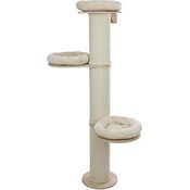 Kerbl Kratzbaum „Dolomit Tower“ für Katzen, 3x Liegefläche, 3x Sisalsäule zum Kratzen, inkl. Wandhalterung, 187 cm Höhe, Bis 10 kg, Beige