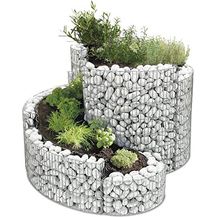 Bild für Bellissa Gabionen-Kräuterspirale rund 140x110x20-80 cm Maschenweite 25 x 100 mm silber Steinbedarf: ca. 340 kg Erdfüllmenge: ca. 450 l