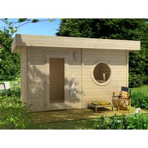 Bild für FinnTherm Saunahaus Cubus-70 C Gartensauna 3 Sitzbänke aus Holz Sauna Wandstärke 70 mm Außensauna