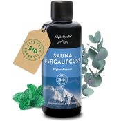 AllgäuQuelle® Saunaaufguss Atemwohl Eukalyptus Minze Salbei Cajeput, 100ml, 100% BIO-Öle, Naturrein, UV-geschütztes Bio-Energie-Glas