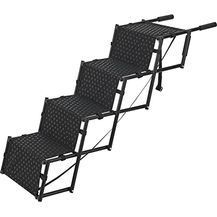 Bild für [en.casa] Hundetreppe Colchester Haustiertreppe Einstieghilfe 4-stufig faltbar bis 55 kg für kleine und große Hunde Metall/Polyester Schwarz