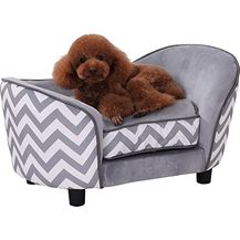 Bild für Pawhut Haustiersofa Hundecouch Hundesofa Hundebett Hundematte Katze Kissen gepolstert Holz Schaumstoff Grau 68,5 x 40,5 x 40,5 cm