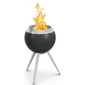 höfats Moon 45 rauchfreie Feuerschale mit hohem Fuß aus Edelstahl - emaillierter raucharmer Feuerkorb mit Holzvergaser-Technologie, zweistufigen Verbrennungsprozess - Feuerstelle mit ⌀ 45 cm