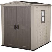 Keter Gerätehaus Factor 6x6, Beige, 6.2m³ Rauminhalt, Außenmaße (B/T/H):178 x 195.5 x 208 cm, wetterfest, wasserdicht, UV-beständig, Outdoor