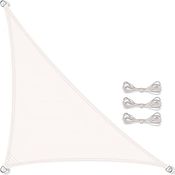 CelinaSun Sonnensegel PES Dreieck rechtwinklig 2,5x2,5x3,5m weiß UPF 50+ Premium Sonnenschutz inkl Befestigungsseile