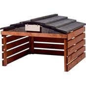 dobar 56193e Mährobotergarage mit abnehmbarem Dach - Rasenroboter Unterstand Massivholz - Rasenmäher Garage - Automower Überdachung - 78,5 x 74 x 52,5 cm - Braun/Schwarz