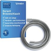 Duravit Universal Brauseschlauch, flexibler Duschschlauch 1,60 m mit Verdrehschutz, knickfest, Chrom