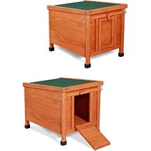 Bild für lionto Kaninchenstall aus Holz Kleintierhaus Nagerhaus Kleintierstall 43x43x52 cm