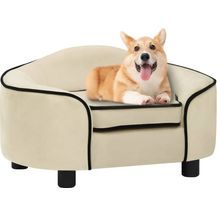 Bild für vidaXL Hundesofa Creme 67x47x36 cm Plüsch