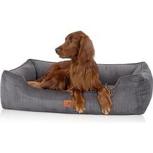 Bild für Knuffelwuff orthopädisches Hundebett aus Cord mit Handwebcharakter Nunavut M-L 85 x 63cm Grau