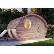 FinnTherm Fasssauna Hobbit S, 42 mm mit 9 kW Saunaofenleistung