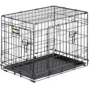 Ferplast Zusammenklappbares Hundekäfig DOG-INN 60 Käfig für Welpen, Hundetransportbox, inklusive Trennwand, zwei Türen mit Sicherheitsverschluss, 64 x 45 x h 49 cm Schwarz