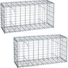 Bild für Gabionen 100x50x30 cm 2er Set Stein Korb Gitter Metall Wand Draht Sichtschutz