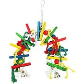 Parrot Essentials 700028 Gewölbter Block, Seil & Glocken Kauen Papagei Spielzeug, 280 g