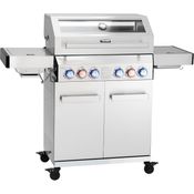 TAINO Gasgrill PLATINUM YAMARA 4+2, Gusseisenrost, Backburner, Sear-Brenner - Silber