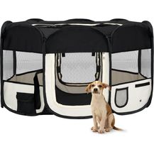 Bild für vidaXL Faltbarer Welpenlaufstall mit Tragetasche Schwarz 145x145x61 cm