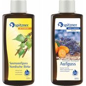 Spitzner 2 Düfte Nordische Birke und Lavendel Kumquat Saunaaufguss mit je 190ml