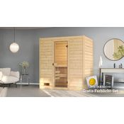 weka Sauna Valida 2, BxTxH: 189 x 139 x 203,5 cm, 38 mm, (Set) 4,5 kW Bio-Ofen mit digitaler Steuerung, naturbelassenes Fichtenholz