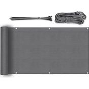 Sekey Balkon Sichtschutz Balkonabdeckung HDPE 220 g/m², Leicht Transparent Wind- und UV-Schutz Wetterfest, mit Ösen, Nylon Kabelbinder und Kordel Anthrazit 0.75×3m