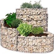 Bellissa Gabionen-Kräuterspirale rund 110x90x20-60cm Maschenweite 25 x 100 mm silber Füllmenge Erde (ca.): 200 l Steinbedarf (ca.): 180 kg Wandung: 8 cm