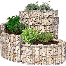 Bild für Bellissa Gabionen-Kräuterspirale rund 110x90x20-60cm Maschenweite 25 x 100 mm silber Füllmenge Erde (ca.)