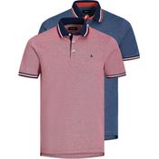 Jack & Jones Poloshirt JJEPAULOS POLO SS 2PK MP NOOS (Packung, 2-tlg., 2er-Pack), Baumwolle, Logostickerei, Polokragen, weicher Single Jerseystoff, 2er-Pack