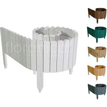 Bild für Floranica Rollborder Flexibler Holzzaun 203cm Höhe: 10cm Weiß Imprägniert Kiefernholz Beeteinfassung Rasenkante Palisade Umzäunung für Obstgärten Beete Wege