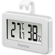 Bild für Hama 2in1 digitales Thermometer und Hygrometer innen mit Magnet (Mini Thermo-Hygrometer, misst Raumtemperatur und Luftfeuchtigkeit, Display, zum Hängen mit Haken oder magnetisch, zum Stellen)
