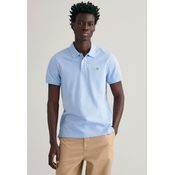 Gant Poloshirt REG SHIELD SS PIQUE POLO mit Logo, Flachstrickkragen und 100% Baumwolle Pique, navy