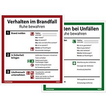 Bild für Schild Alu Verhalten im Brandfall und Verhalten bei Unfällen als Set 