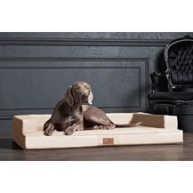 Bild für tierlando® Orthopädisches Design Hundesofa Gibson VISCO Kunstleder kubische Form (GI3- M 80cm, 05 Creme)
