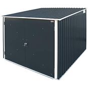 Tepro Fahrradschuppen für 4, Fahrradgarage mit 4x verstellbaren Fahrradschienen & breiten abschließbaren Doppeltüren, Gartenschuppen aus Metall für Fahrräder, Fahrradlager für 4 Fahrräder, Anthrazit