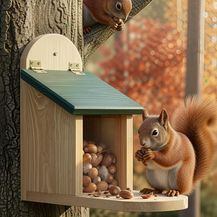 Bild für Zooprinz Eichhörnchenkobel Futterstation aus Premium Vollholz mit Plexiglas