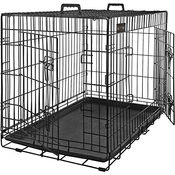 Feandrea Hundekäfig, Hundebox, zusammenklappbar, transportabel, 2 Türen, schwarz 107 x 70 x 77,5 cm PPD42BK