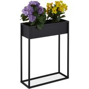 relaxdays Blumenständer Metall Blumenständer in Schwarz, modernes Design, vielseitig einsetzbar, robustes Eisen