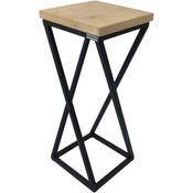 holz4home® Blumenständer Blumenständer, X-Streben - Eiche hellgrau/Schwarz, Loft-/Industrial-Style