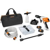 STIHL Akku-Druckreiniger RCA 20, mit 2X Akku AS 2 und Ladegerät AL 1, 4-in-1-Düse und Strahlrohrverlängerung, ideal für Terrassen & Einfahrten