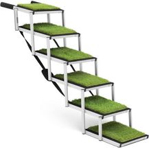 Bild für Wiesenfield Hundetreppe Auto faltbar Aluminium 68 kg Kunstrasen Höhe 81