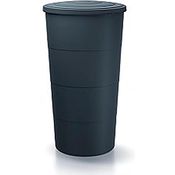 Barril de agua de lluvia 200L Smooth de plastico en color antracita 60 (largo) x 60 (ancho) x 106,6 (altura) cm