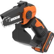 Worx Akku-Kettensäge 20V Einhand Ketten- u. Astsäge, 12cm Schwertlänge, inkl. 20V/2Ah Akku und Ladegerät