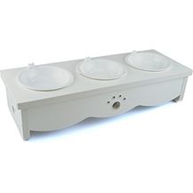 Bild für CatS Premium Katzennapf Keramik & Holz/ Fressnapf Katze 3er Set als Futterbar Katze / Futternapf Katze spülmaschinenfest