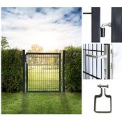 HOME DELUXE - Gartentor PORTARIUS - Anthrazit, Höhe 80 cm - inkl. Griff, Schloss und Schlüssel I Gartenpforte Einfahrtstor Hoftür