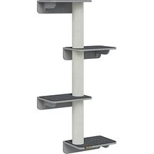 Bild für PawHut Wandkratzbaum Katzen-Kletterwand Kratzbaum Katzenmöbel für die Wand Kletterspaß für Katzen Wandmontage Holz Hellgrau+Beige 66 x 28 x 137 cm