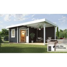 Bild für Weka Saunahaus 'Salo 2' anthrazit mit Sauna Varberg 3 und 7,5 kW OS-Ofenset